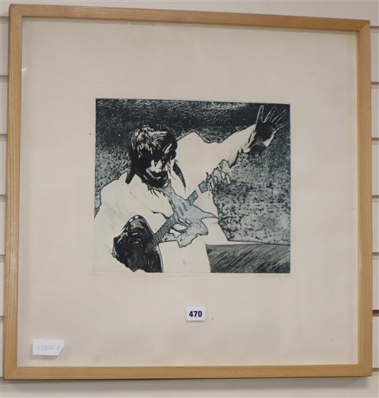 David Oxtoby (b.1938), limited edition print, Mr Rock 1956, signed and dated 74, 2/50, 57 x 58cm